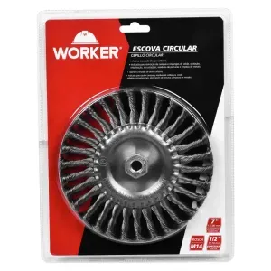 Escova Circular Torc 7"x M14 em Aço Carbono Worker