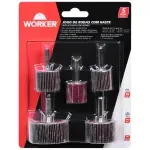 Jogo-de-Rodas-de-Lixa-com-Haste-1-4--5-Pecas-Worker