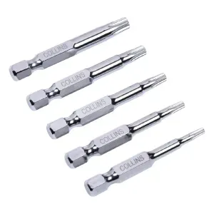 Jogo de Bits 1/4" Torx 50mm 5 Peças Collins