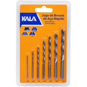 Jogo de Broca de Aço Rápido com 7 Peças 1/16" a 1/4" Kala