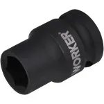 Soquete Sextavado Impacto Encaixe 1/2" 15mm Worker