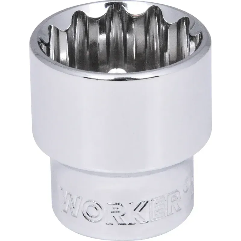 Soquete Estriado Encaixe 3/8" 20mm Worker