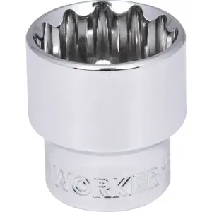 Soquete Estriado Encaixe 3/8" 21mm Worker