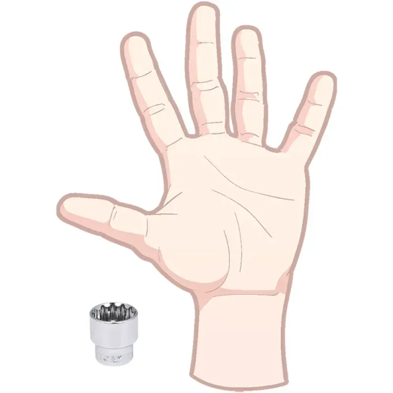 Soquete Estriado Encaixe 3/8" 22mm Worker