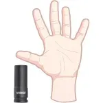 Soquete Sextavado De Impacto Longo Encaixe 1/2" 18mm Worker