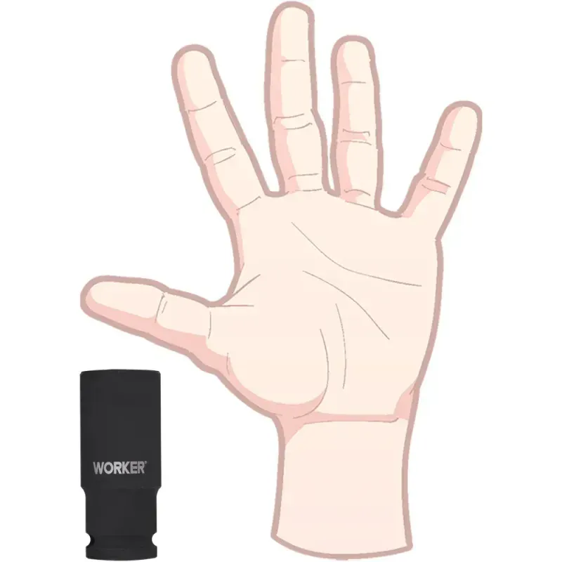 Soquete Sextavado De Impacto Longo Encaixe 1/2" 24mm Worker