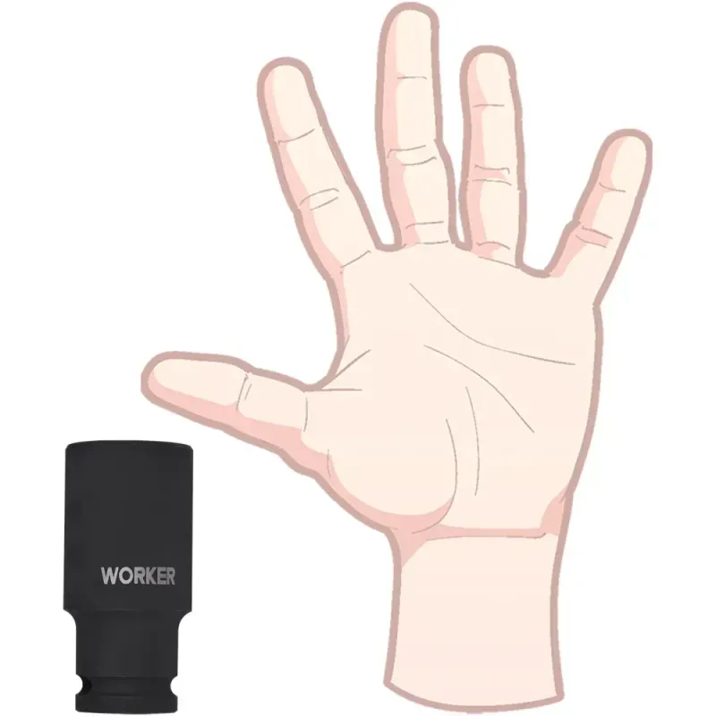 Soquete Sextavado De Impacto Longo Encaixe 1/2" 27mm Worker