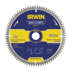 DISCO DE SERRA CIRCULAR 80 DENTES 10" 30MM MULTICORTE IRWIN