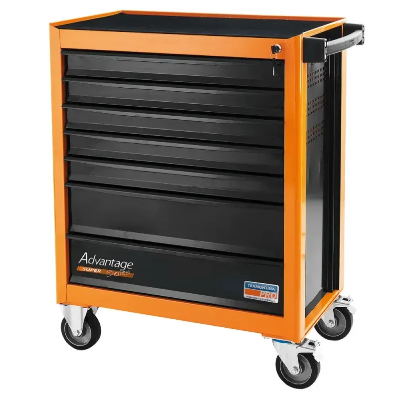 Carro-para-Ferramenta-7-Gavetas-Laranja-Tramontina