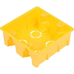 Caixa de Luz em PVC Quadrada Amarela 4x4 Somar