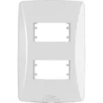 PLACA-4X2-2-POSTOS-HORIZONTAL-BRANCA-PETRA-MECTRONIC