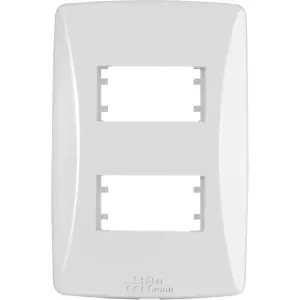 PLACA 4X2 2 POSTOS HORIZONTAL BRANCA PETRA MECTRONIC