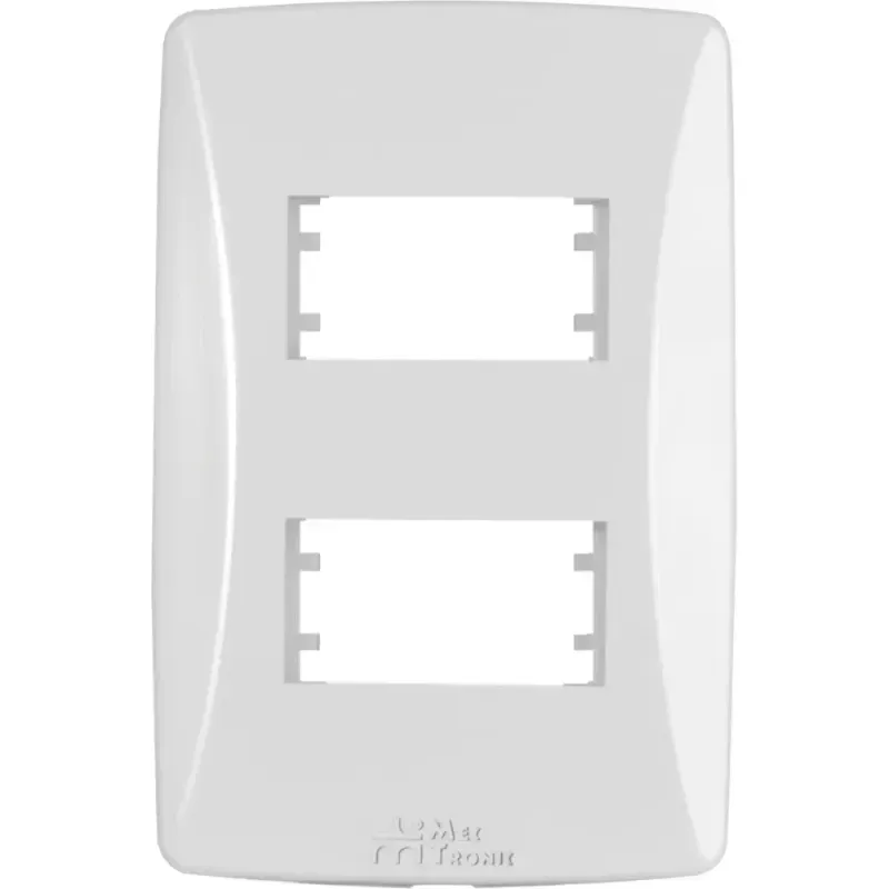 PLACA-4X2-2-POSTOS-HORIZONTAL-BRANCA-PETRA-MECTRONIC