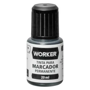 Tinta para Marcador Permanente Preto com 20ml da Worker