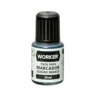 Tinta para Marcador de Quadro Branco 20ML Preto WORKER