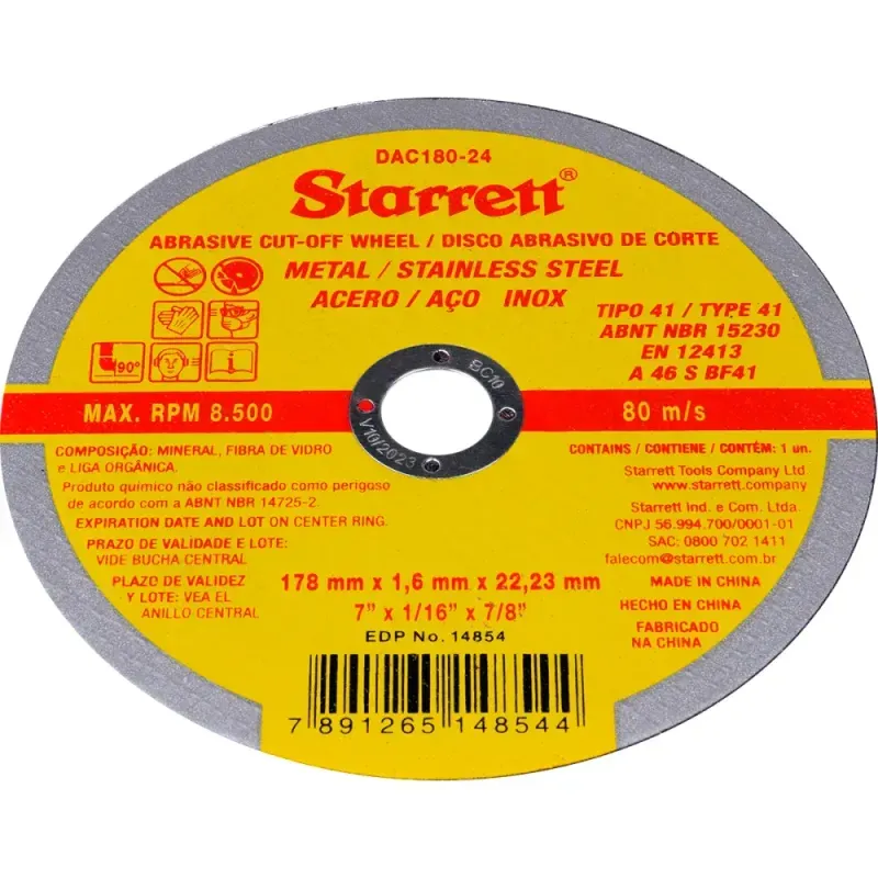 Disco-Abrasivo-de-Corte-Fino-para-Aco-Inox-7--16mm-Starrett