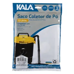 SACO COLETOR DE PÓ PARA ASPIRADOR 12L 3 PEÇAS KALA