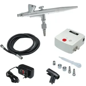Kit Pistola Aerógrafo com Mini Compressor Bivolt Worker