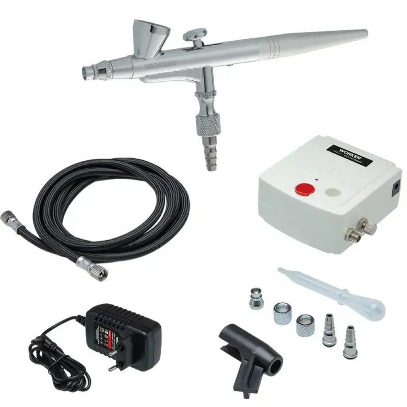 Kit-Pistola-Aerografo-com-Mini-Compressor-Bivolt-Worker