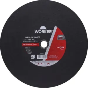 Disco Corte Aço 14" x 7/64" x 1" Worker