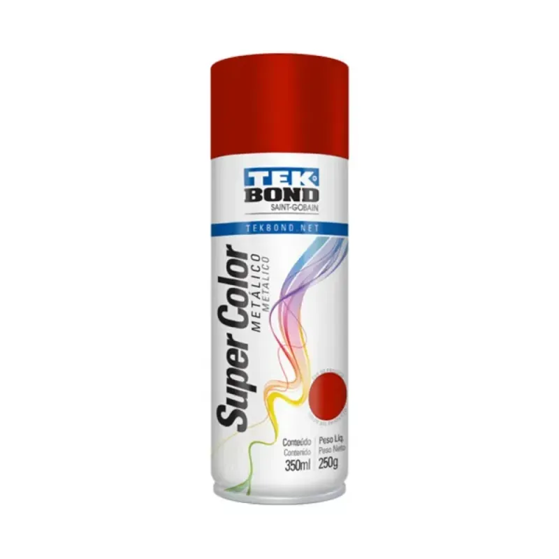 Tinta-Spray-Metalico-Vermelho-350ml-Tekbond