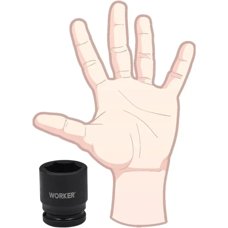 Soquete Sextavado Impacto Encaixe 3/4" 30mm Worker