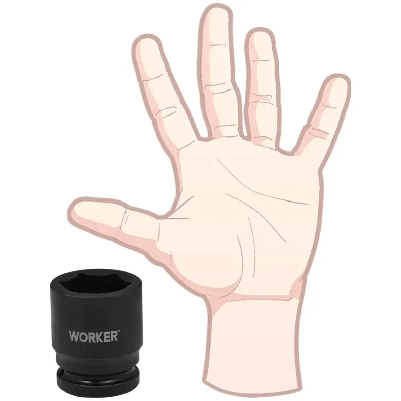 Soquete Sextavado Impacto Encaixe 3/4" 33mm Worker