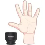 Soquete Sextavado Impacto Encaixe 3/4" 38mm Worker