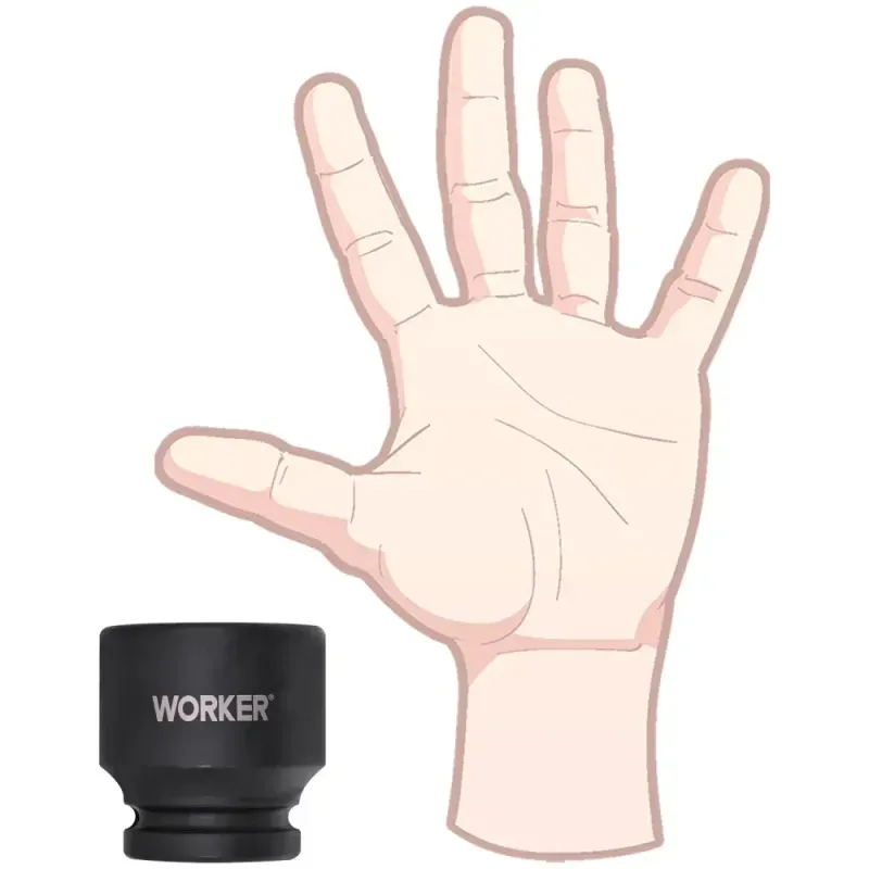 Soquete Sextavado Impacto Encaixe 3/4" 38mm Worker