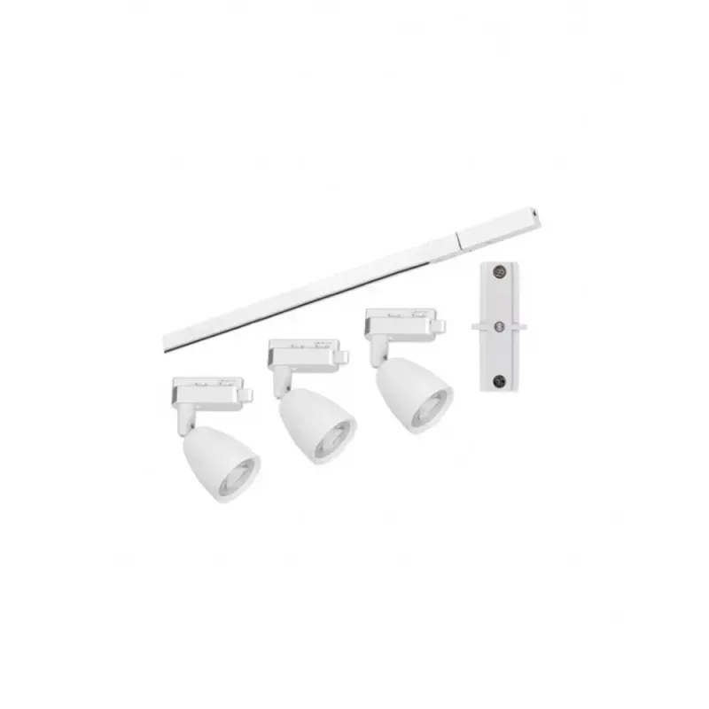 KIT-TRILHO-LED-MR16-3X6W-3000K-BRANCO-BIV-TASCHIBRA