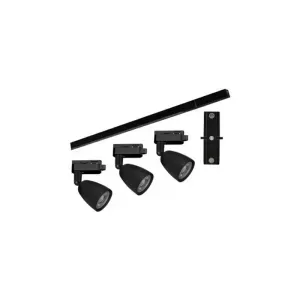 KIT TRILHO LED MR16 3X6W 6500K PRETO BIV TASCHIBRA