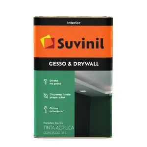Tinta Fixadora para Gesso & Drywall Fosco Branca 18L Suvinil