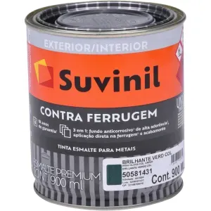 Tinta Esmalte Contra Ferrugem Brilho Verde Colonial 900ml Suvinil