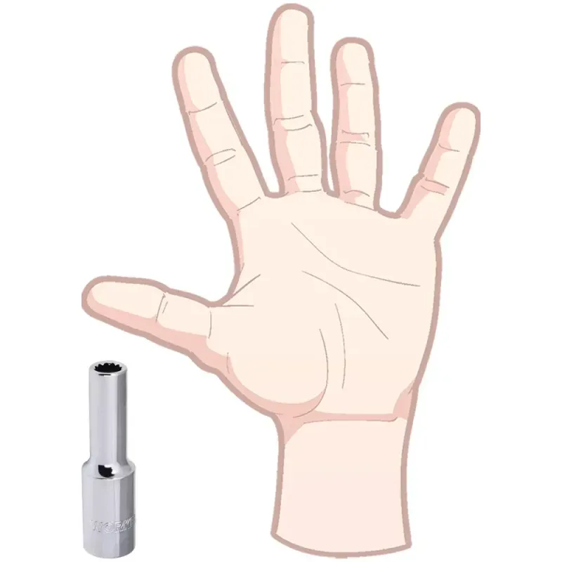 Soquete Estriado Longo Encaixe 1/2" 10mm Worker