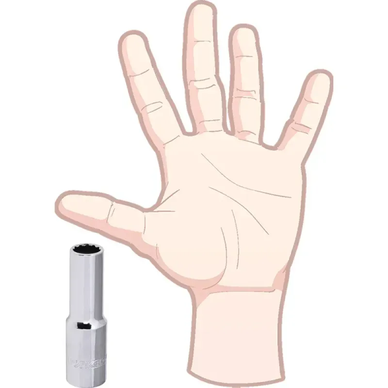 Soquete Estriado Longo Encaixe 1/2" 14mm Worker