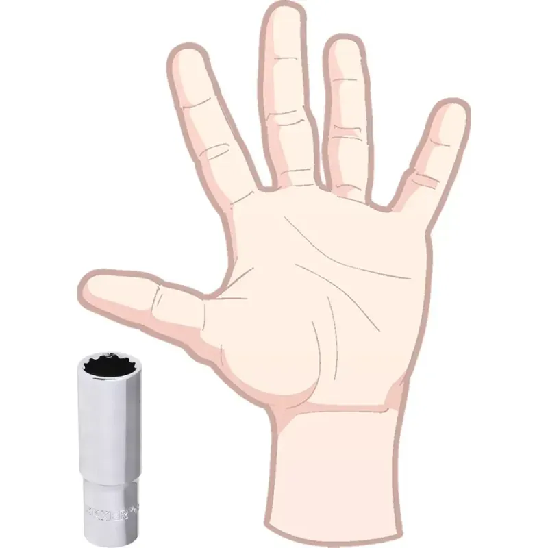 Soquete Estriado Longo Encaixe 1/2" 19mm Worker