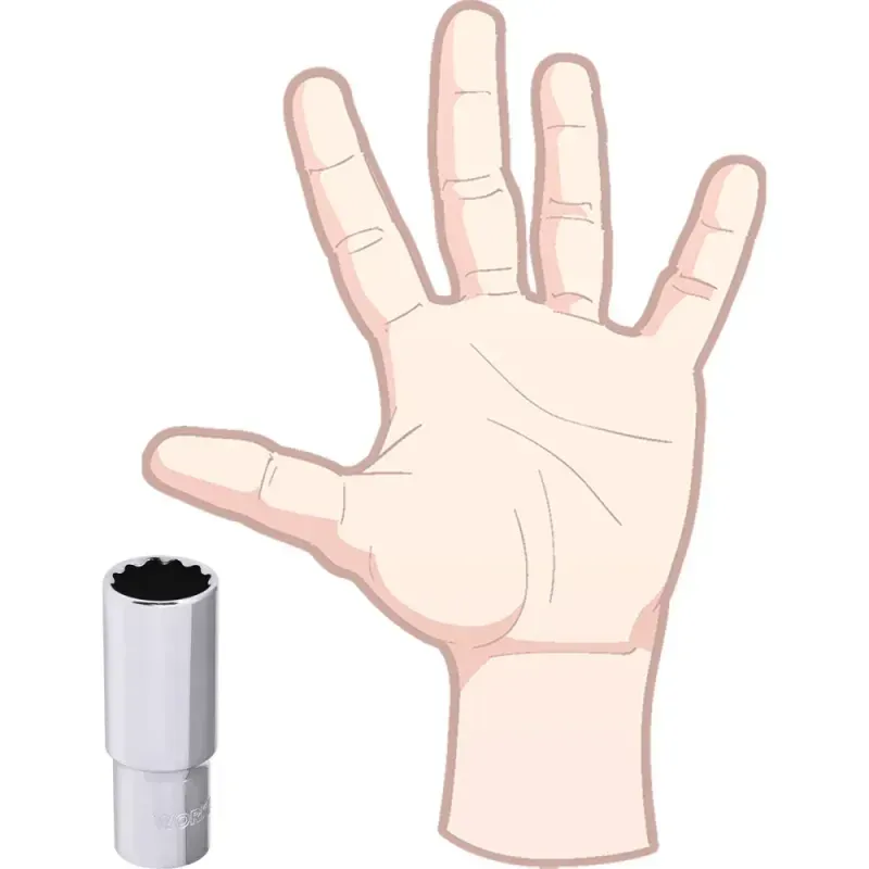 Soquete Estriado Longo Encaixe 1/2" 21mm Worker