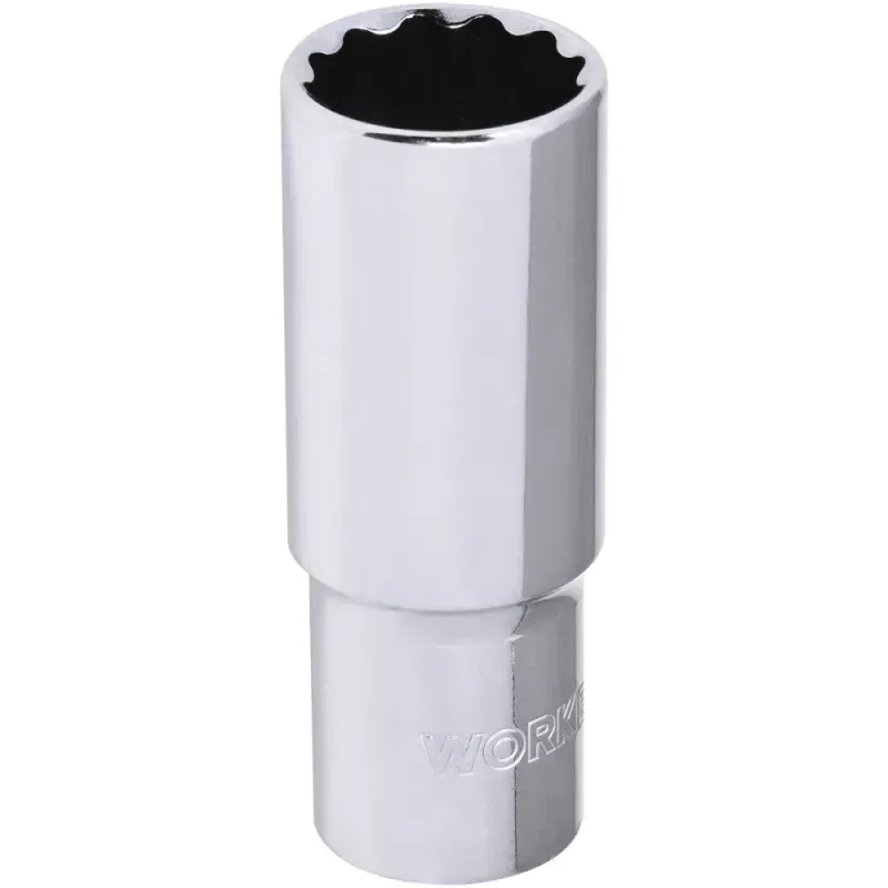 Soquete Estriado Longo Encaixe 1/2" 22mm Worker