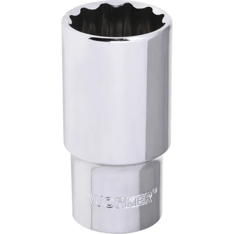 Soquete Estriado Longo Encaixe 1/2" 32mm Worker