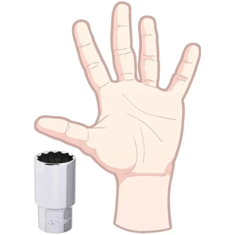 Soquete Estriado Longo Encaixe 1/2" 32mm Worker