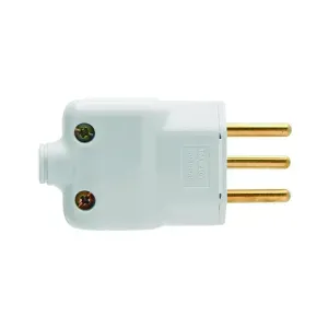 Plugue Macho 3 Pinos Prensa Cabo 10A Branco Ilumi