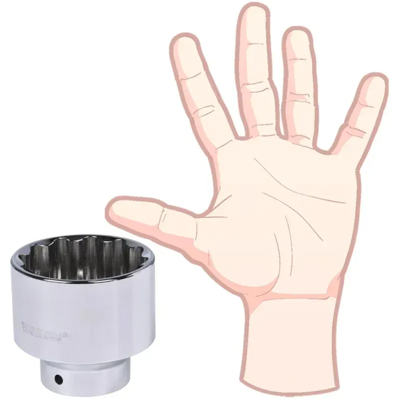 Soquete Estriado Encaixe 3/4" 65mm Worker