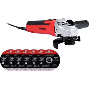 Esmerilhadeira Angular 4.1/2" 650W 220V 6 Peças Worker