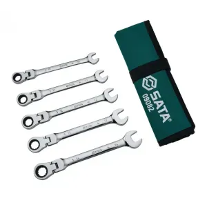 Kit de Chave Combinada Catraca Cabeça Flexível 5 Peças Sata
