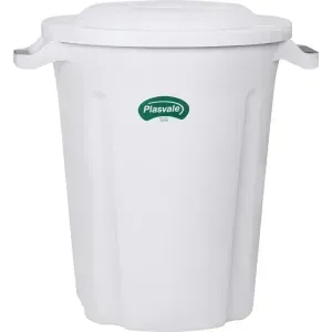 Lixeira 35 Litros Branca Plasvale