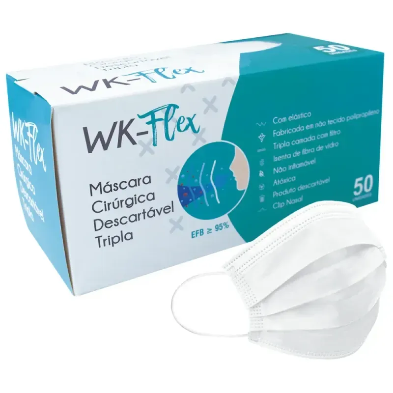 Mascara-Cirurgica-Descartavel-Tripla-Branca-50-Pecas-WK-Flex -