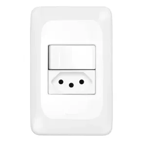 Conjunto Montado Interruptor e Tomada 4x2 10A Pial Pop