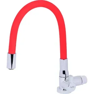 Torneira de Parede Bica Flexível Vermelha 1/4" Hydra