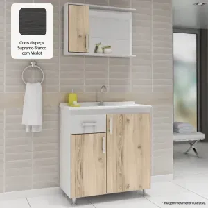 Gabinete para Banheiro Prisma com Espelheira Balcony