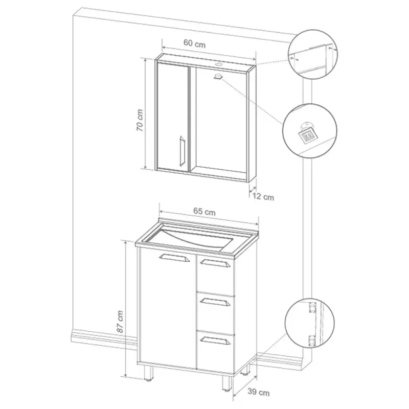 Gabinete-Pia-Embutida-Saara-65-Artico-Cabernet-Com-Espelheira-Balcony